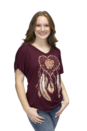 7009 Dreamcatcher Heart Burgundy