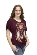 7009 Dreamcatcher Heart Burgundy