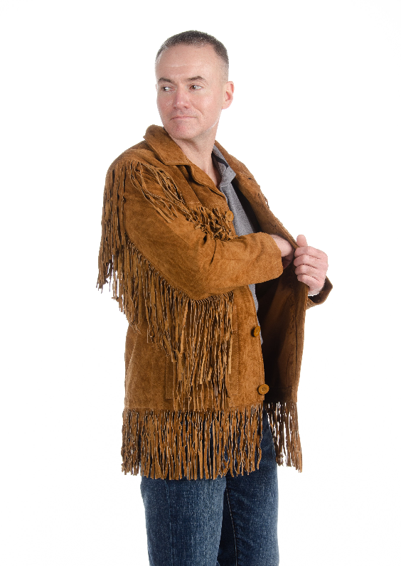 9927 - Men's Cowhide Suede Fringe Jacket