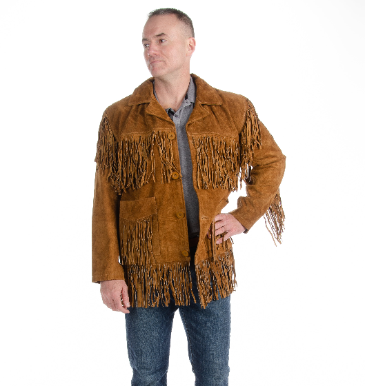 9927 - Men's Cowhide Suede Fringe Jacket