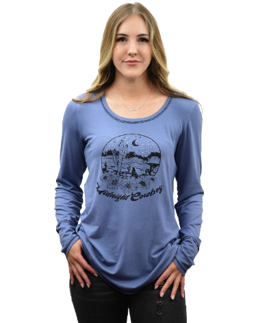 Women's Western Long Sleeve Top | Midnight Cowboy