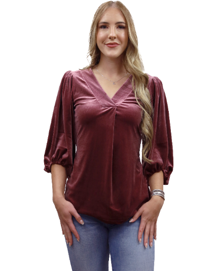 Women's Crushed Velvet Blouse | Rosalie
