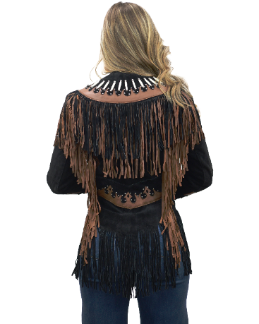 9711 - Ladies' Black & Brown Suede & Leather