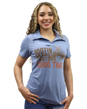 Women's Western Graphic Polo Shirt | Rootin' Tootin'