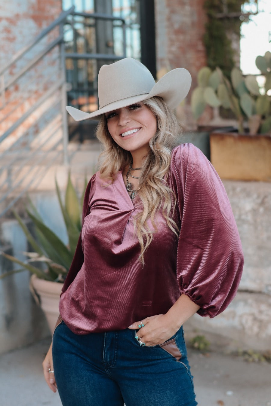 Women's Crushed Velvet Blouse | Rosalie