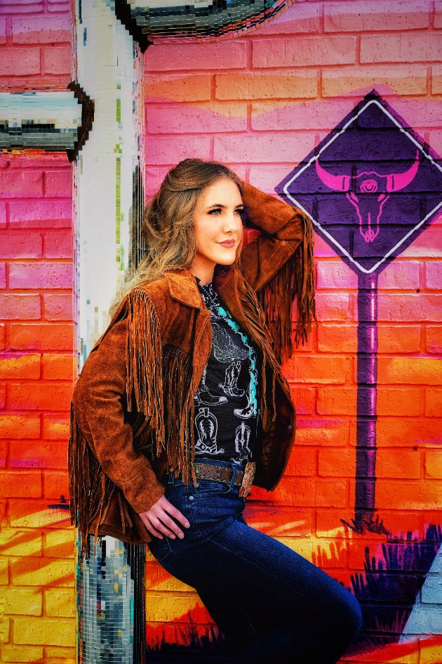 9926 - Ladies' Suede Fringe Jacket