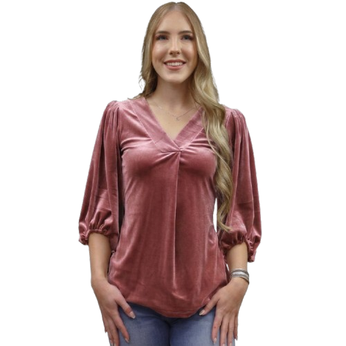 Women's Crushed Velvet Blouse | Rosalie